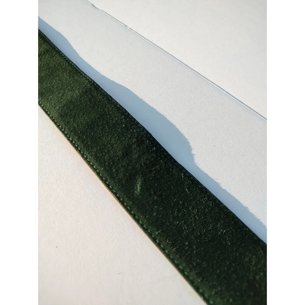Vtg 80s Talbots Wide Hunter Green Suede Belt Large USA Made Dark Academia